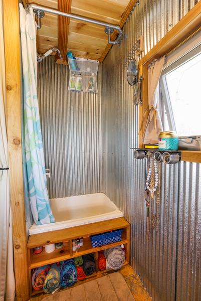 5 Shower Ideas For Tiny House Rvs, How To Build Corrugated Metal Shower